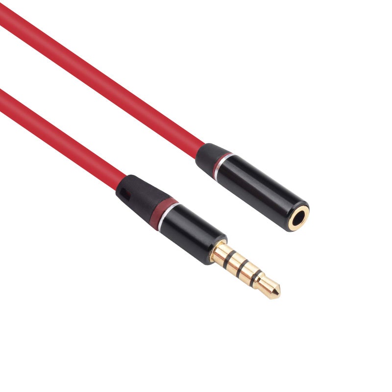 Koffmon 3.5mm Audio Extension Cable Male to Female Compatible with Beats Solo3, Solo2, Studio1 Headphones â€“ AUX Headphone Extension Cord for Phones, Tablets, Laptops, MP3 Players, Speakers (Red) - Image 1